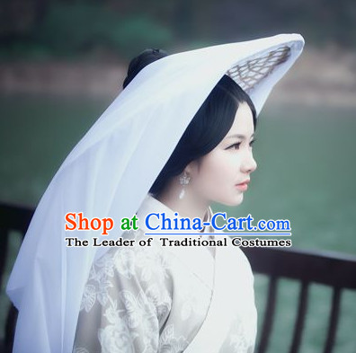 Handmade Chinese Knight Style Bamboo Hat with Veil
