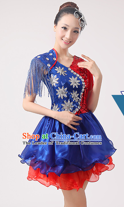 Chinese Classicial Fan Dance Uniform for Women