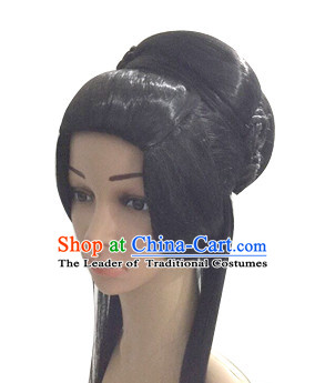 Chinese Ancient Princess Beauty Black Long Women Wigs