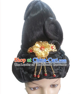 Chinese Ancient Princess Queen Beauty Black Women Wigs