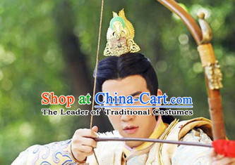 Chinese Hanfu Prince Wigs and Coronet for Men