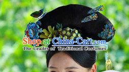 Chinese Classic Princess Black Long Wigs and Hair Jewelry for Women