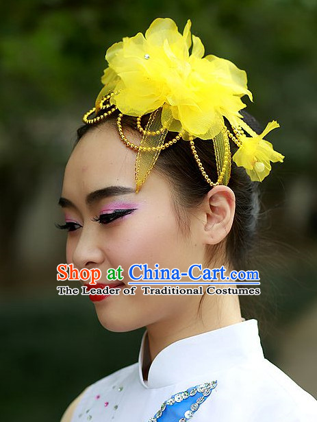 Yellow Chinese Folk Dance Headdress