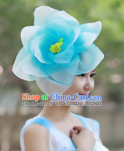 Blue Flower Chinese Folk Dance Headpieces