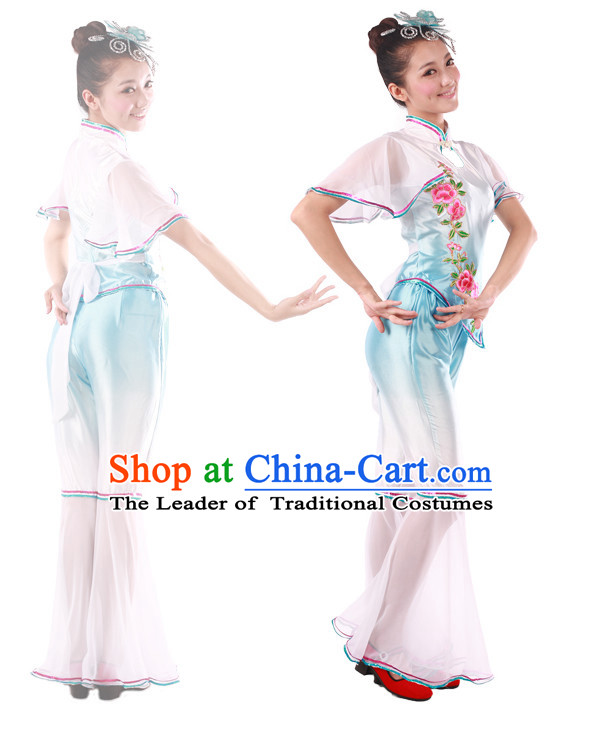 Chinese Teenagers Han Dance Costume and Hair Decorations for Competition