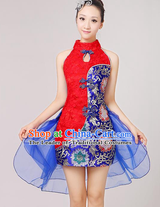 Chinese Teenagers Dance Costume and Hair Decorations for Competition