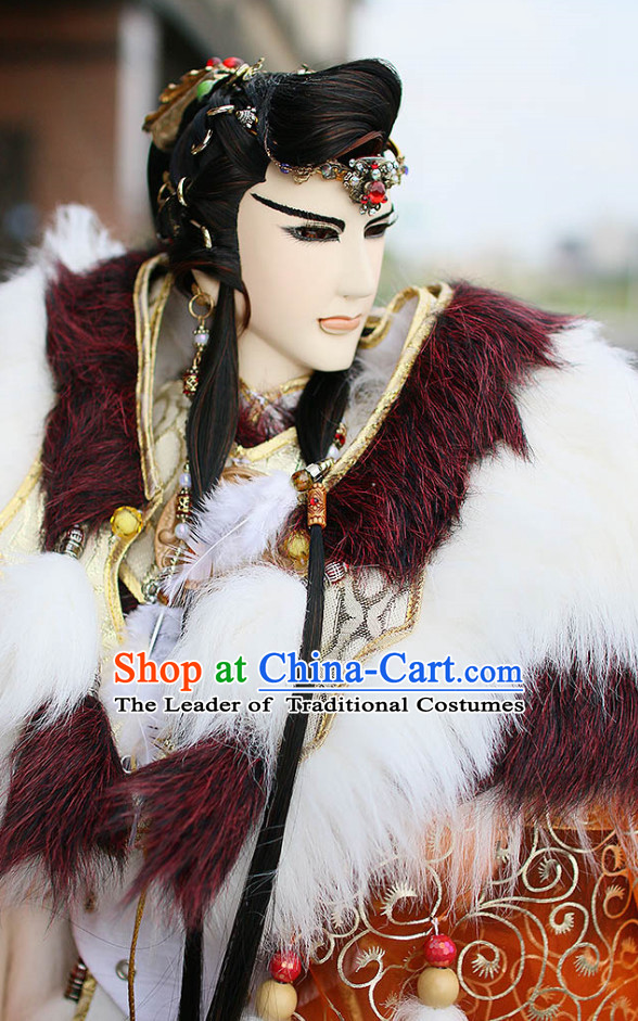 Chinese Ancient Emperor Hairstyles Hair Extensions Wigs Hair Lace Front Wigs Pieces Hair Accessories Set