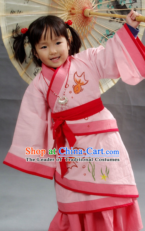 Hands Painted Chinese Kids Hanfu Costume Ancient Costume Traditional Clothing Traditiional Dress Clothing online