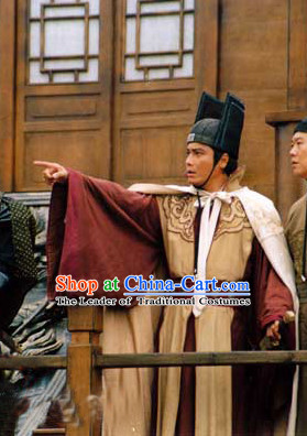 Ming Dynasty Zheng He Costume and Hat Complete Set for Men