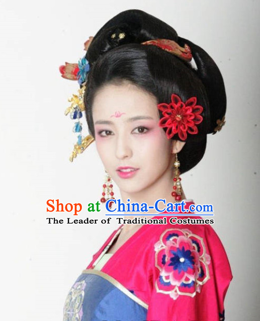 Chinese Imperial Palace Emperor's Concubine Hair Jewelry and Wigs Set