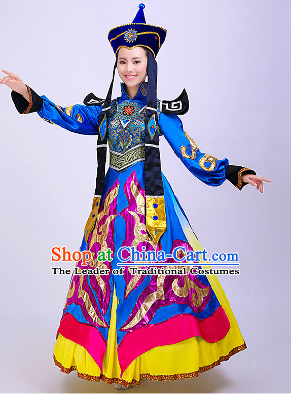 Chinese Mongolian Beauty Competition Dance Costume Group Dancing Costumes for Women