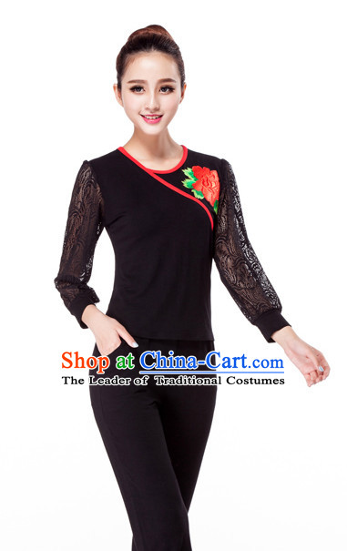 Black China Style Modern Dance Costume Ideas Dancewear Supply Dance Wear Dance Clothes Suit