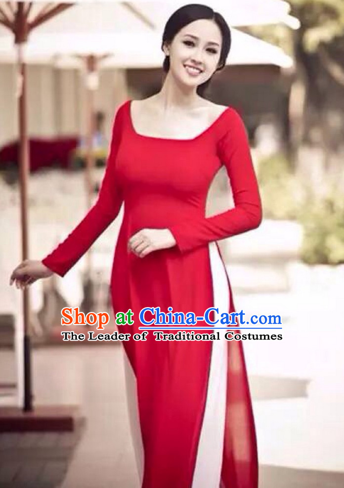 Low Collar Modern Style Ao Dai for Women