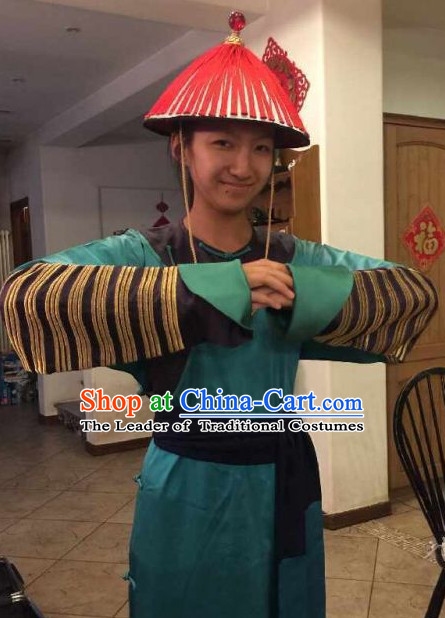 Qing Dynasty Bodyguard Costumes and Hat Complete Set