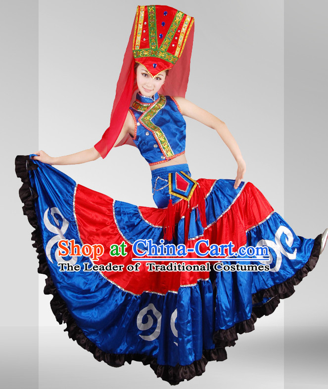 Chinese Ethnic Stage Performance Dancewear Dance Costume Complete Set for Women