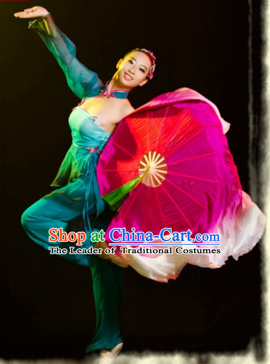 Chinese Folk Fan Dancing Outfits for Girls