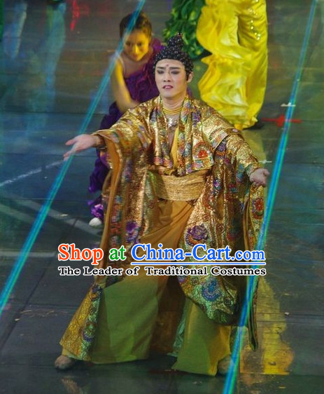 Chinese Ancient Buddha Costume and Wig for Men
