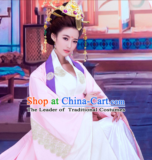 China Asian Fashion Princess Hanfu Dresses and Hair Jewelry Complete Set