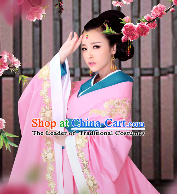 Romantic Pink Hanfu Outfits and Hair Accessories for Women