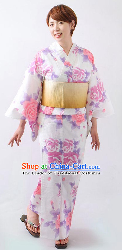 Top Authentic Traditional Japanese Kimonos Kimono Dress Yukata Clothing Garment Complete Set for Women Ladies Girls