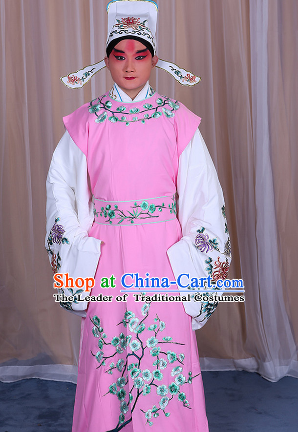 Ancient Chinese Young Scholar Beijing Opera Costumes Peking Opera Costume and Hat Complete Set for Men
