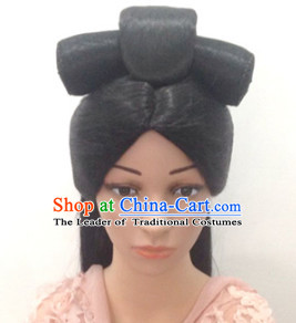 Ancient Chinese Empress Female Black Long Wigs