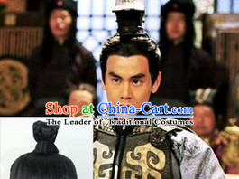 Chinese Ancient Imperial Emperor Male Hairstyle Long Black Wigs