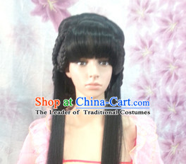 Chinese Ancient Fairy Female Hairstyle Long Black Wigs
