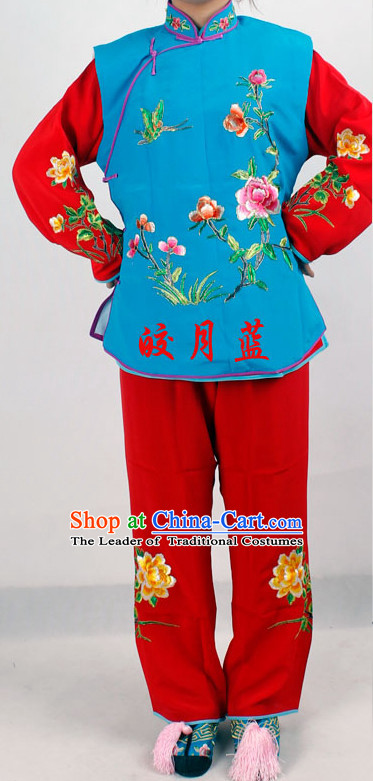 Chinese Traditional Opera Embroidered Flower Lady Costume for Women and Girls