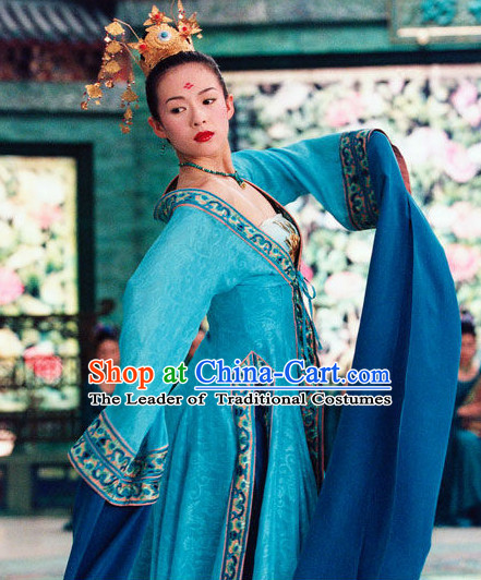 Ancient Chinese Long Water Sleeve Dance Costumes for Women