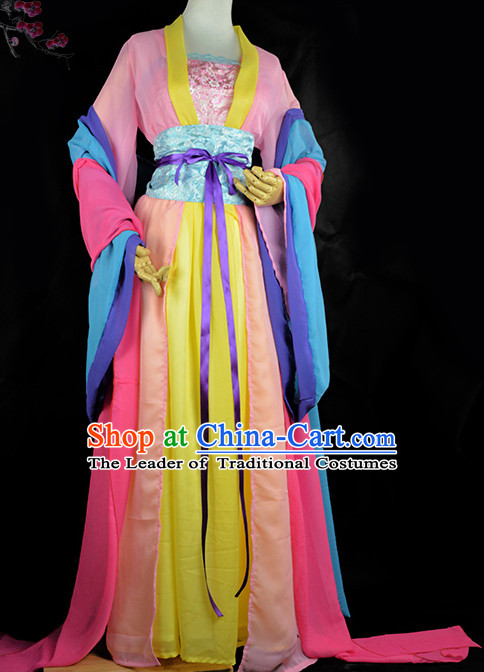 Traditional Chinese Classical Hanfu Clothes Complete Set with Long Tail