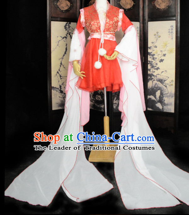 Long Sleeves Ancient Chinese Classical Dance Costume Complete Set for Women or Girls