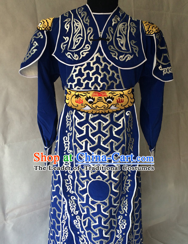 Ancient Chinese General Embroidered Opera Costumes Complete Set for Men