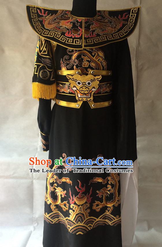 Ancient Chinese Opera Embroidered Dragon General Costumes Complete Set for Men