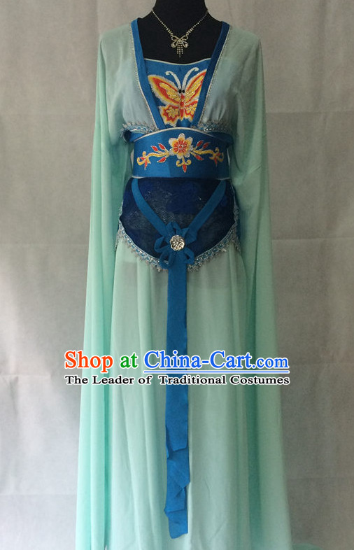 Ancient Chinese Opera Embroidered Water Sleeve Butterfly Costumes Complete Set for Women