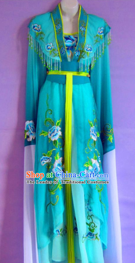 Ancient Chinese Lake Blue Hanfu Dresses Complete Set for Women