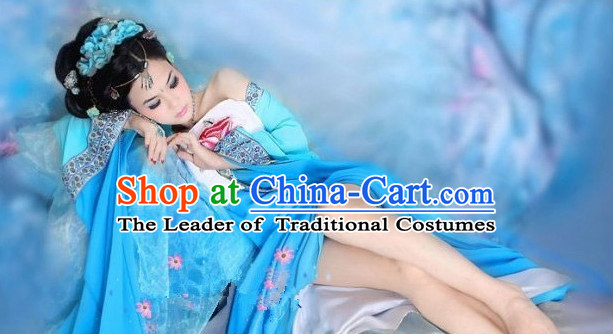 Blue Chinese Classical Lady Costumes for Women or Girls