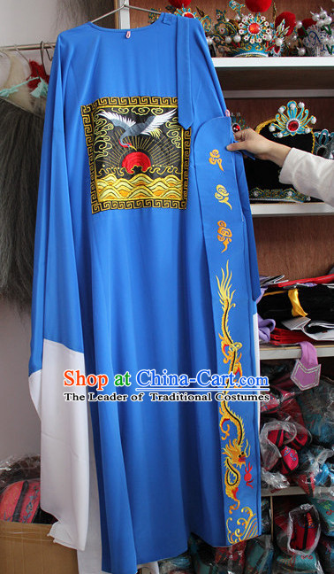 Blue Ancient Chinese Official Costumes Complete Set for Men