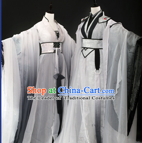 Ancient Chinese Fairy Costumes 2 Complete Sets for Men and Women