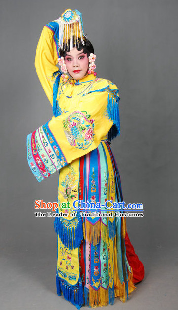 Ancient Chinese Opera Hua Dan Wedding Costumes and Headpieces Complete Set for Women