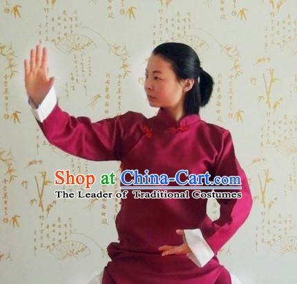Chinese Kung Fu Long Robe Costume Complete Set for Adults Kids Women men Girls Boys