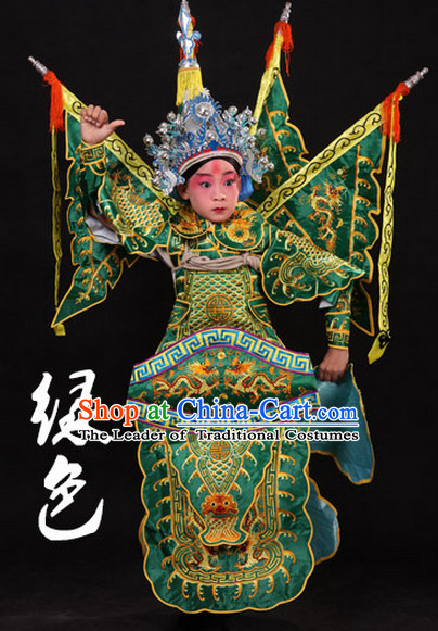 Chinese Classic Peking Opera Costume Beijing Opera Costumes Wusheng Armor Complete Set for Adults Kids Men Boys
