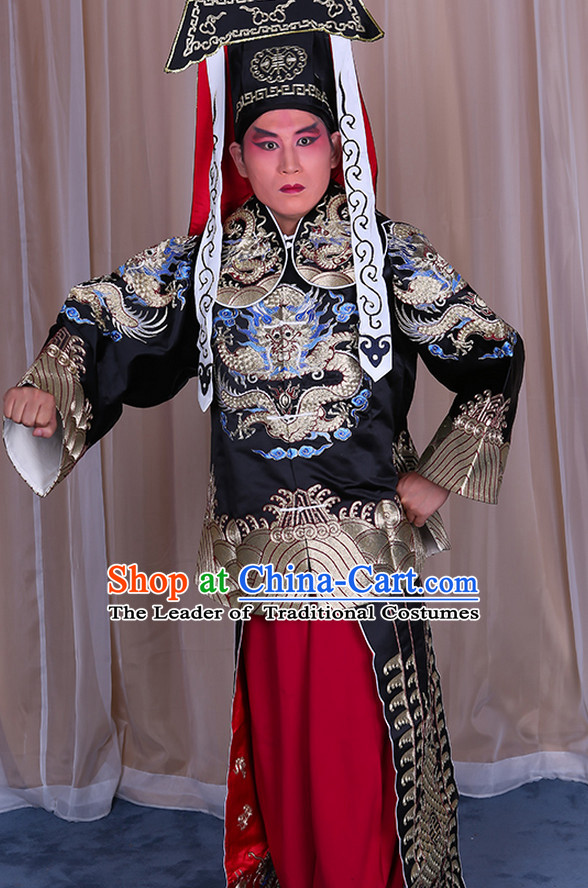 Embroidered Chinese Classic Peking Opera Wang Chao Ma Han Zhang Hu Costume Beijing Opera Military Character Costumes Complete Set for Adults Kids Men Boys