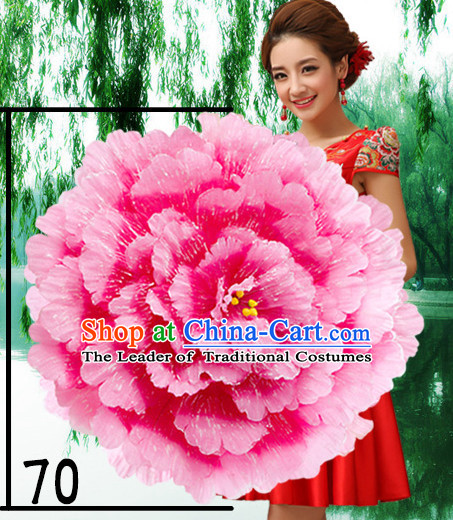 27.5 Inches Professional Stage Performance Peony Flower Umbrella