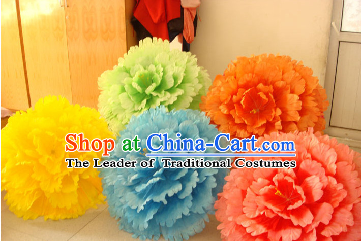 28 Inches Yellow Professional Stage Performance Large Peony Flower Umbrella