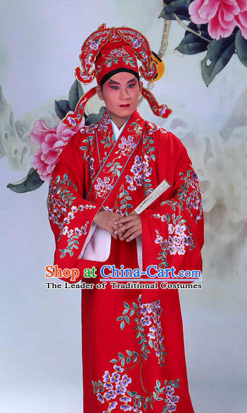 Top Embroidered Chinese Classic Peking Opera Young Scholar Costume Beijing Opera Robe Costumes Complete Set for Adults Kids