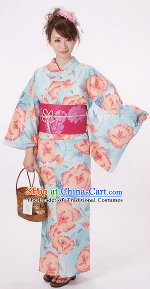 Top Authentic Traditional Japanese Kimonos Kimono Dress Yukata Clothing Robe Garment Complete Set for Women Ladies Girls