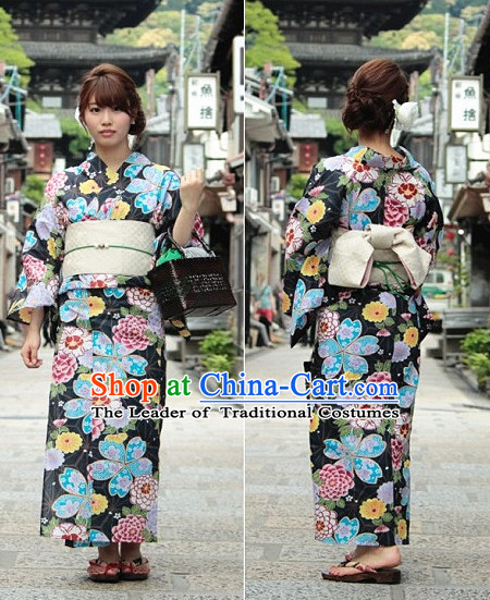 Top Authentic Traditional Japanese Kimonos Kimono Dress Yukata Clothing Robe online Complete Set for Women