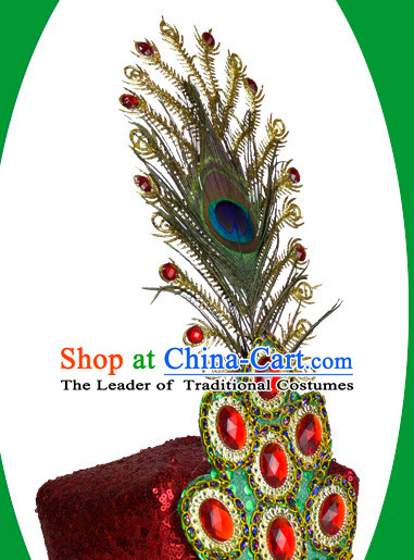 Xinjiang Folk Handmade Peacock Feather Hat