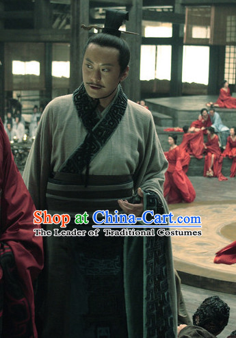 Chinese Ancient Government Official Prime Minister Costume Clothes Complete Set for Men